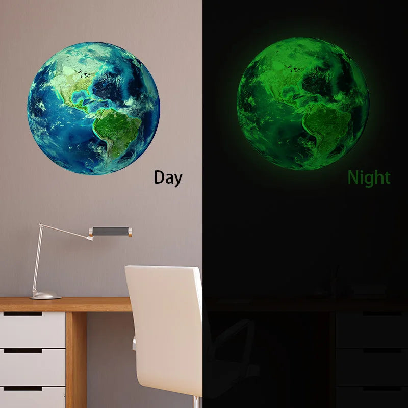 3D Luminous Planets Glow In The Dark Wall Stickers Home Decor