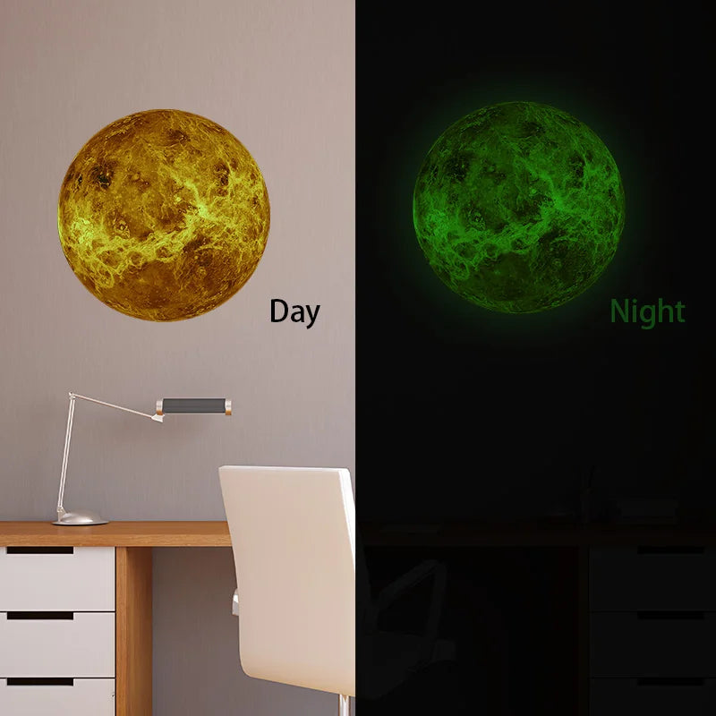 3D Luminous Planets Glow In The Dark Wall Stickers Home Decor