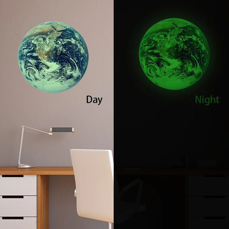 3D Luminous Planets Glow In The Dark Wall Stickers Home Decor