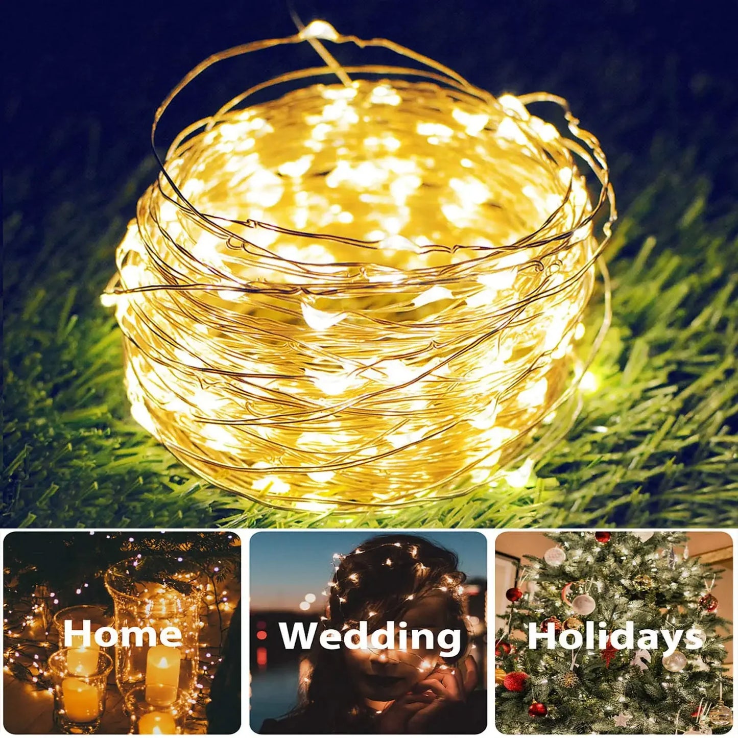 Solar Powered LED Outdoor Fairy Lights Waterproof