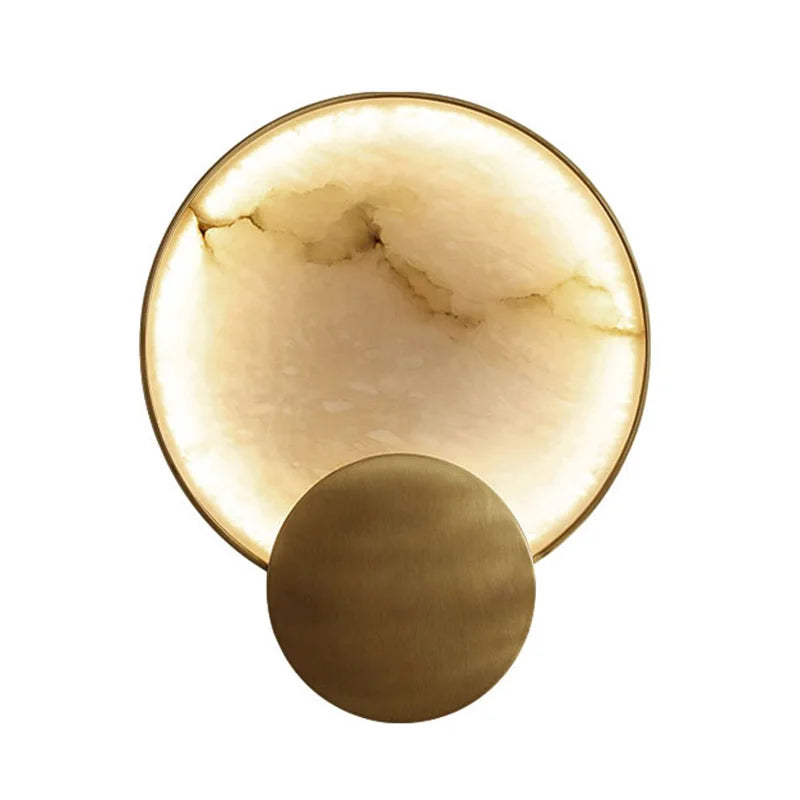 High Quality Copper Marble Round Wall Lamp for Indoor Lighting and Modern Simple Home Decor