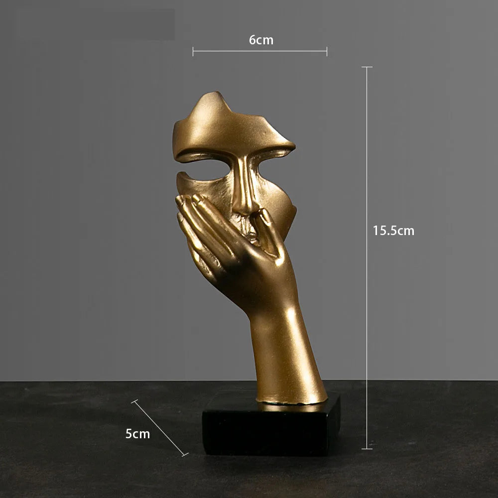 Abstract Resin Mask Statues Miniature Figurines for Interior Decoration