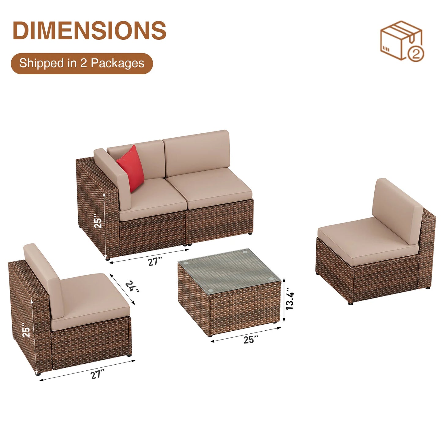 Outdoor rattan sofa set