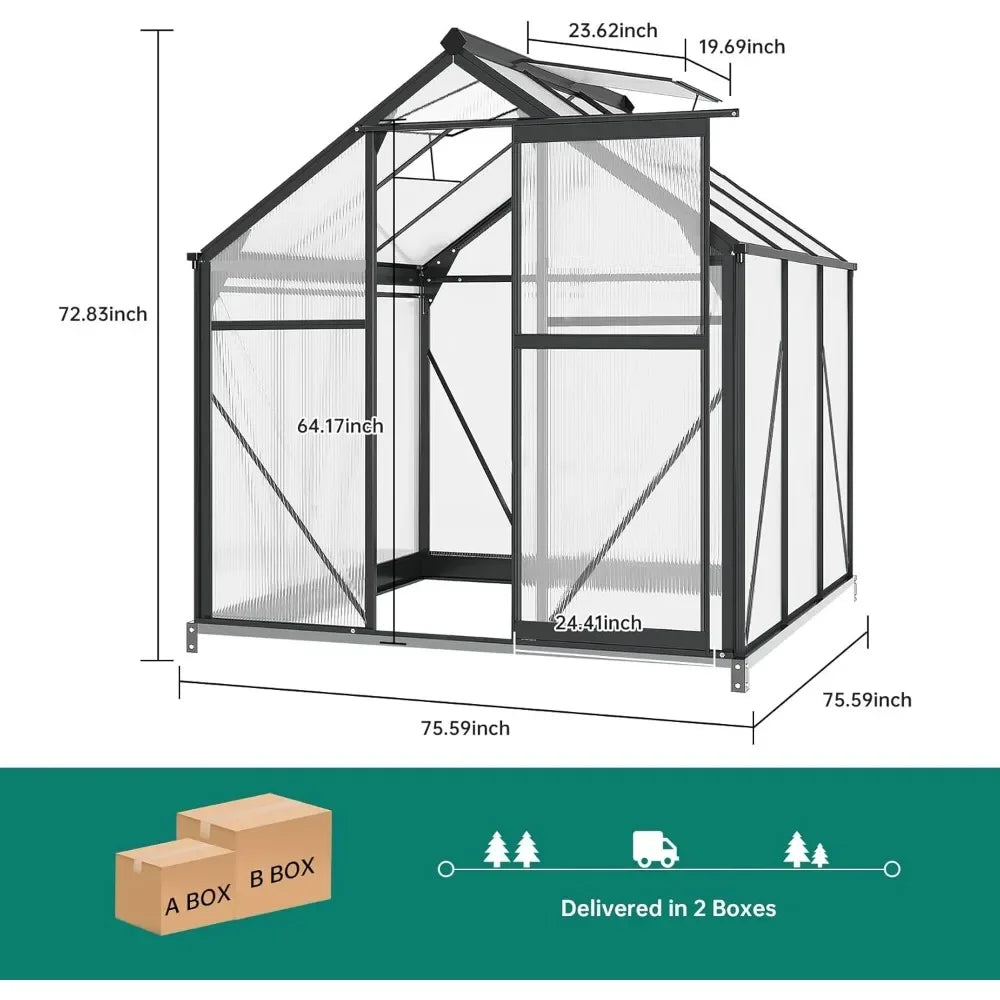 Large Durable Outdoor Polycarbonate Greenhouse