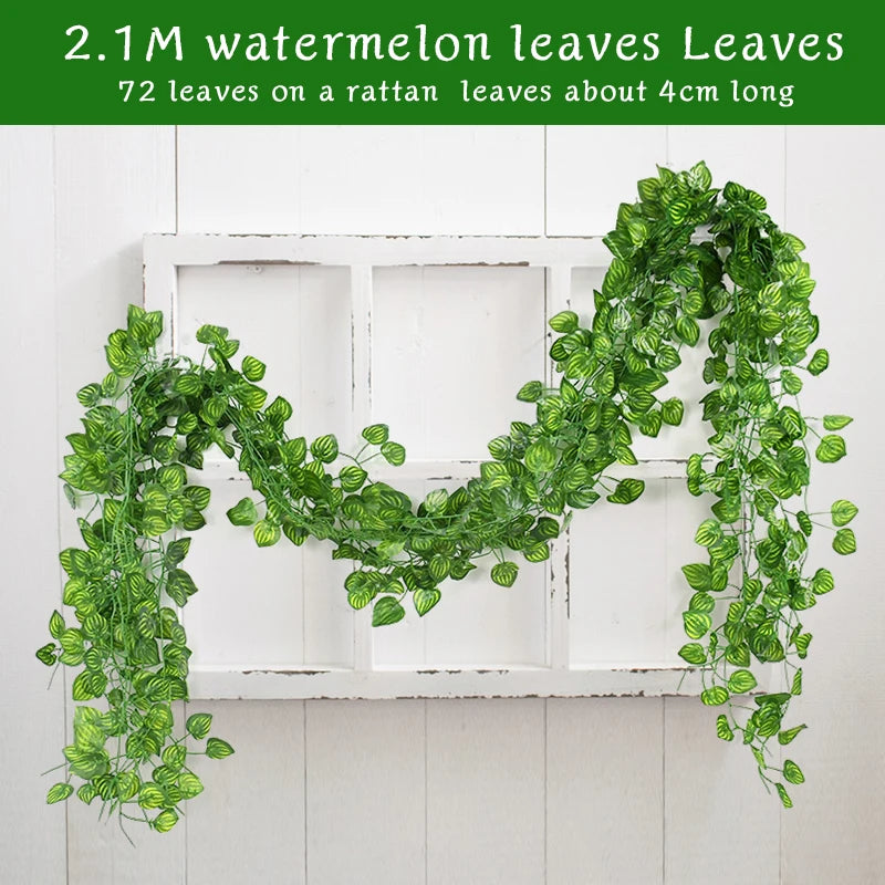 Artificial Plant Green Ivy Leaves Silk Wreath Wall Hanging for Decoration