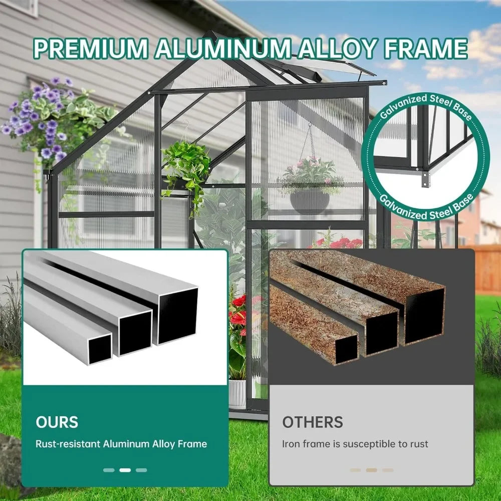 Large Durable Outdoor Polycarbonate Greenhouse