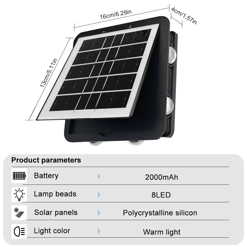 Solar Powered Fence Lights, Waterproof Outdoor Wall Light