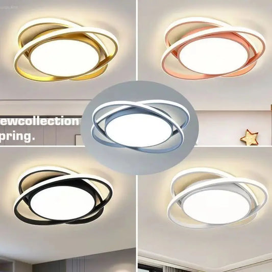 Nordic Wooden Macaron Round LED Ceiling Light Decorative Lighting