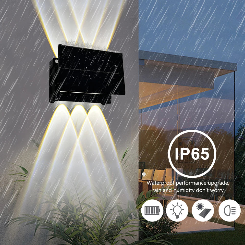 Solar Powered Fence Lights, Waterproof Outdoor Wall Light