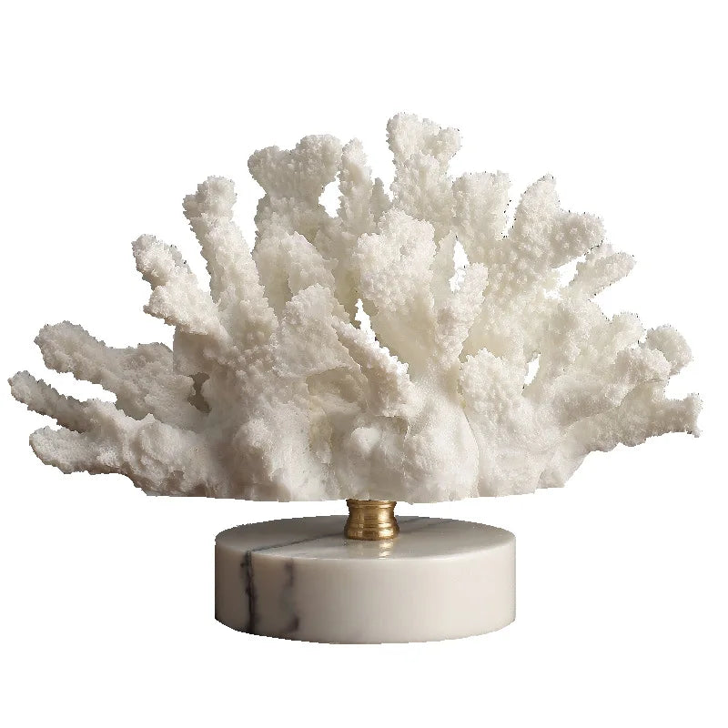 Traditional Crystal Coral Ornament Metal Tree Home Decor