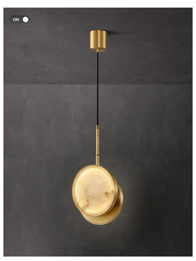 High Quality Copper Marble Round Wall Lamp for Indoor Lighting and Modern Simple Home Decor