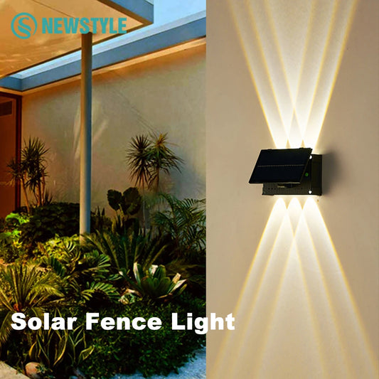 Solar Powered Fence Lights, Waterproof Outdoor Wall Light