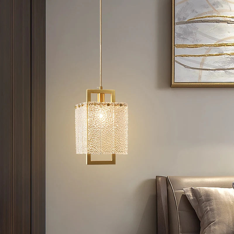 Copper Wall Lamp Creative LED Crystal Lamp with Gold Background