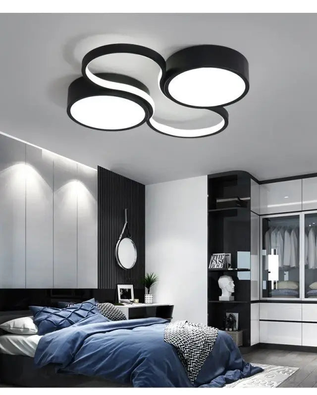 LED Round Ceiling Lamp for Bedroom, Simple Modern Nordic Style Gold Lighting