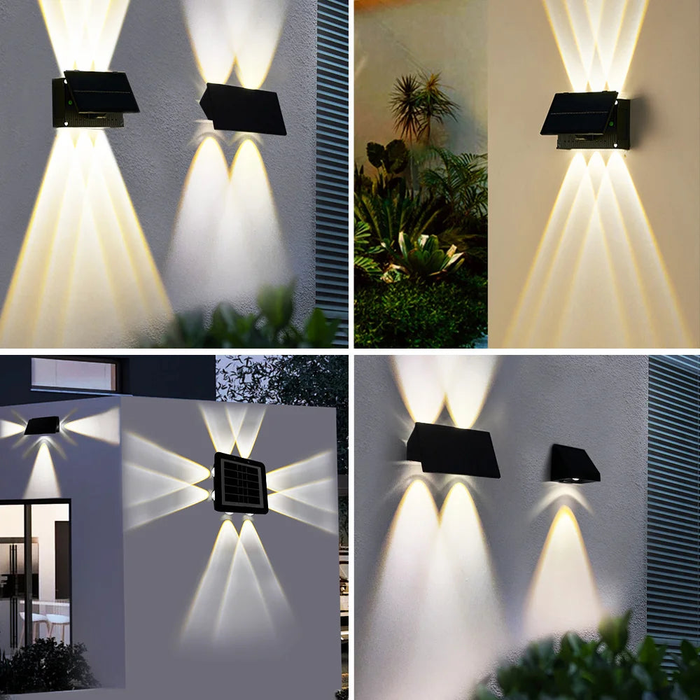 Solar Powered Fence Lights, Waterproof Outdoor Wall Light