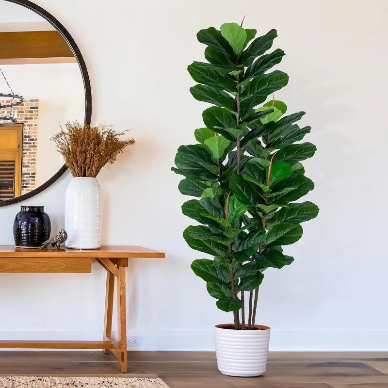 Artificial Big Leaves Fig Tree Realistic Fake Plants for Indoor Home Decor