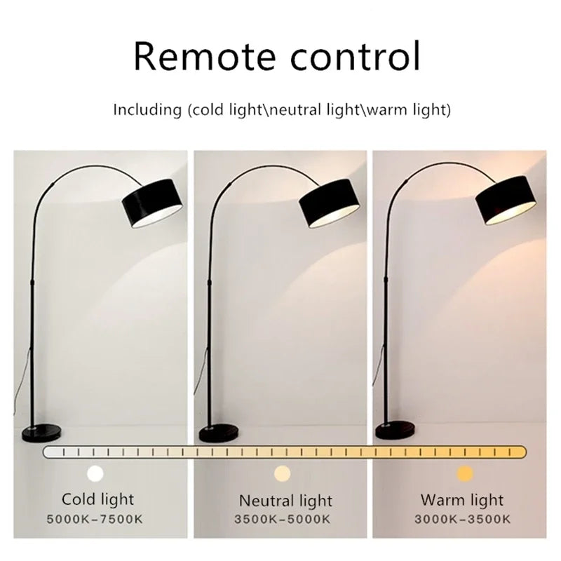 New Adjustable Height Remote Control LED Floor Lamp for Home Decor with Marble Base