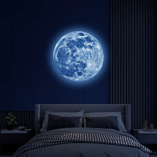 3D Luminous Moon Glow In The Dark Wall Sticker