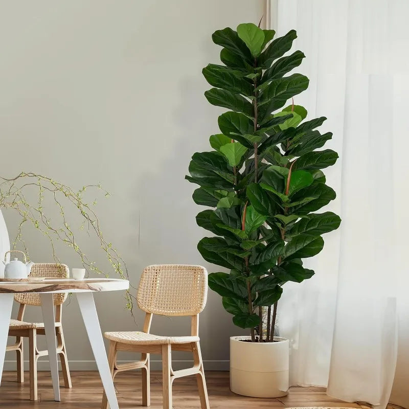 Artificial Big Leaves Fig Tree Realistic Fake Plants for Indoor Home Decor