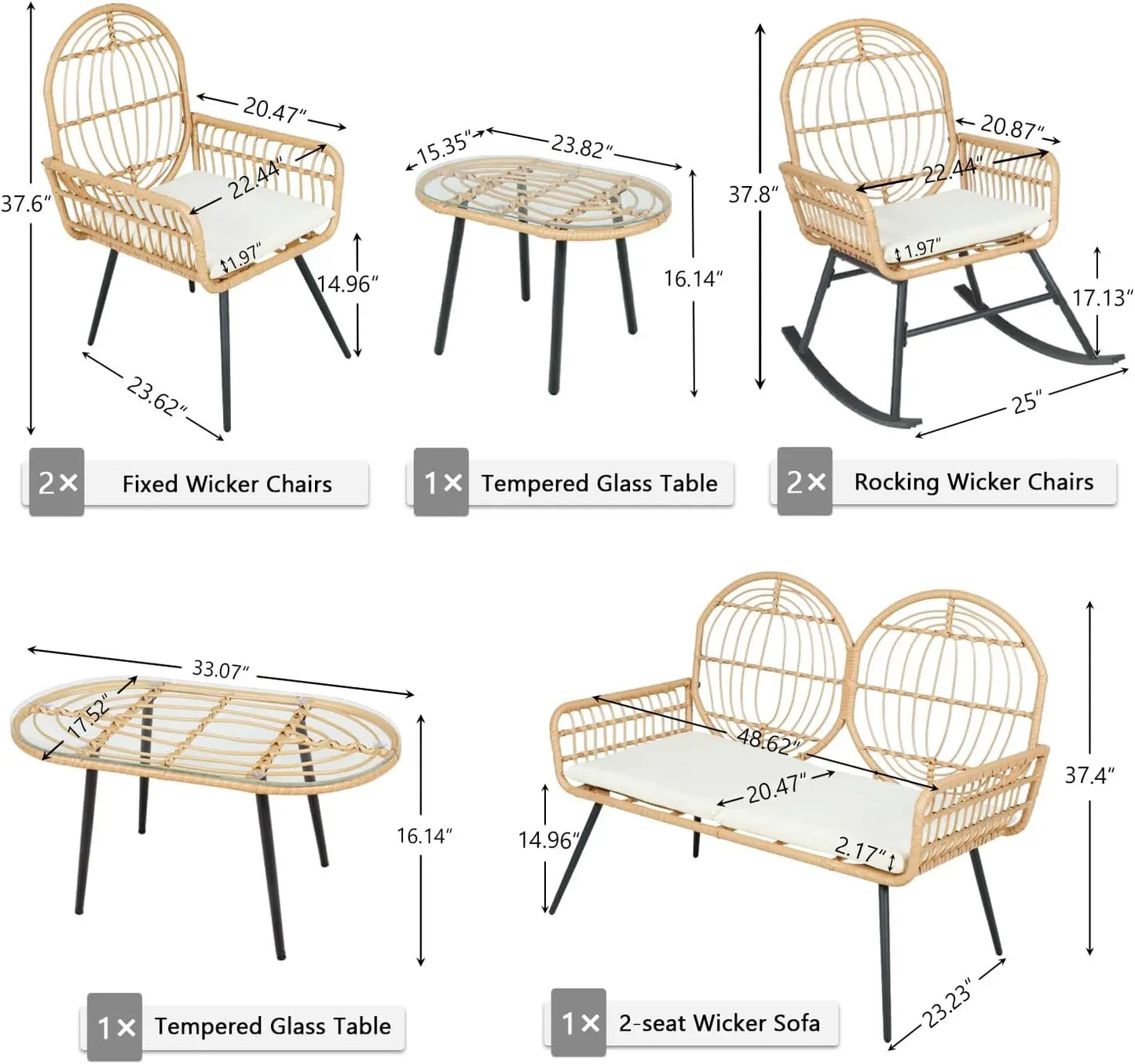 Boho Patio Furniture Set