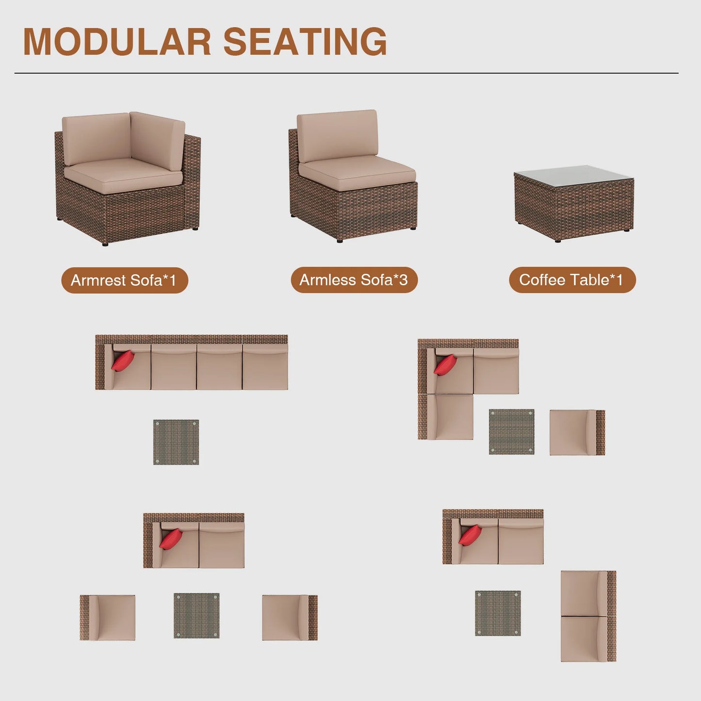 Outdoor rattan sofa set