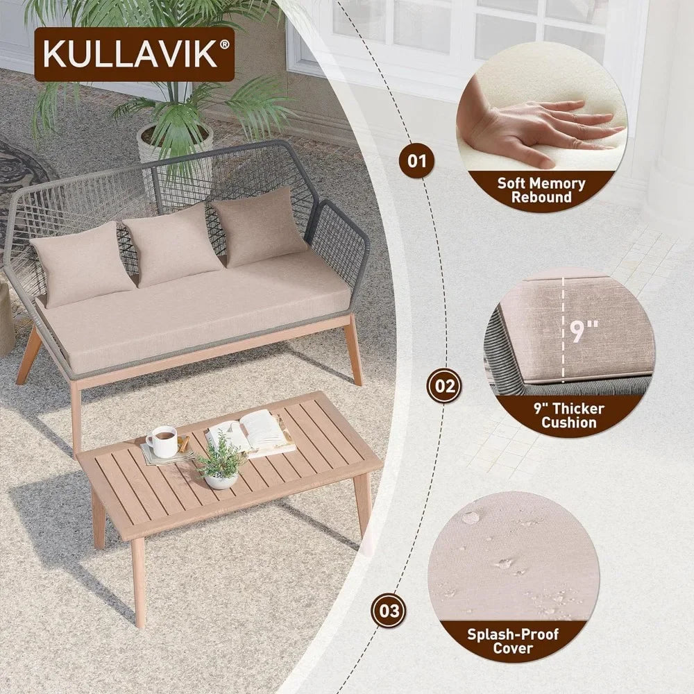 Oak Outdoor Patio Furniture Set