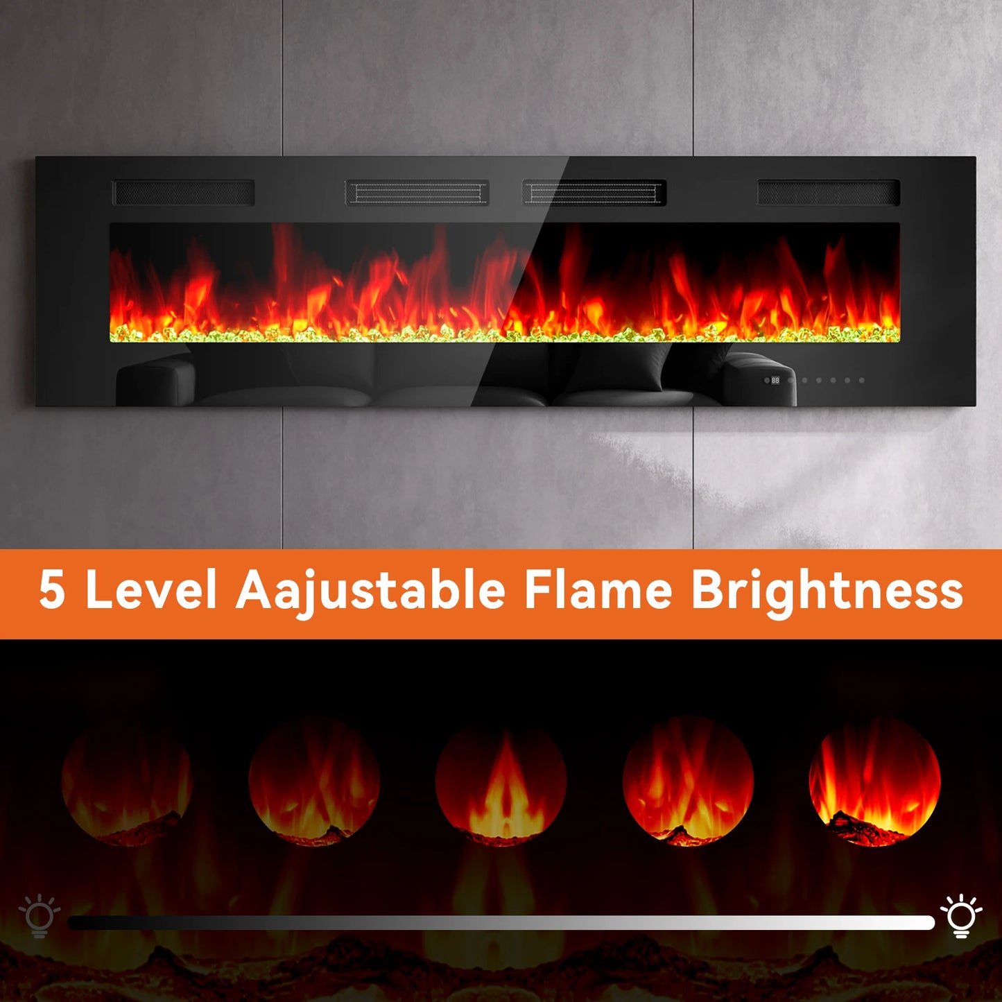 Wall mounted electric fireplace and free standing LED fireplace