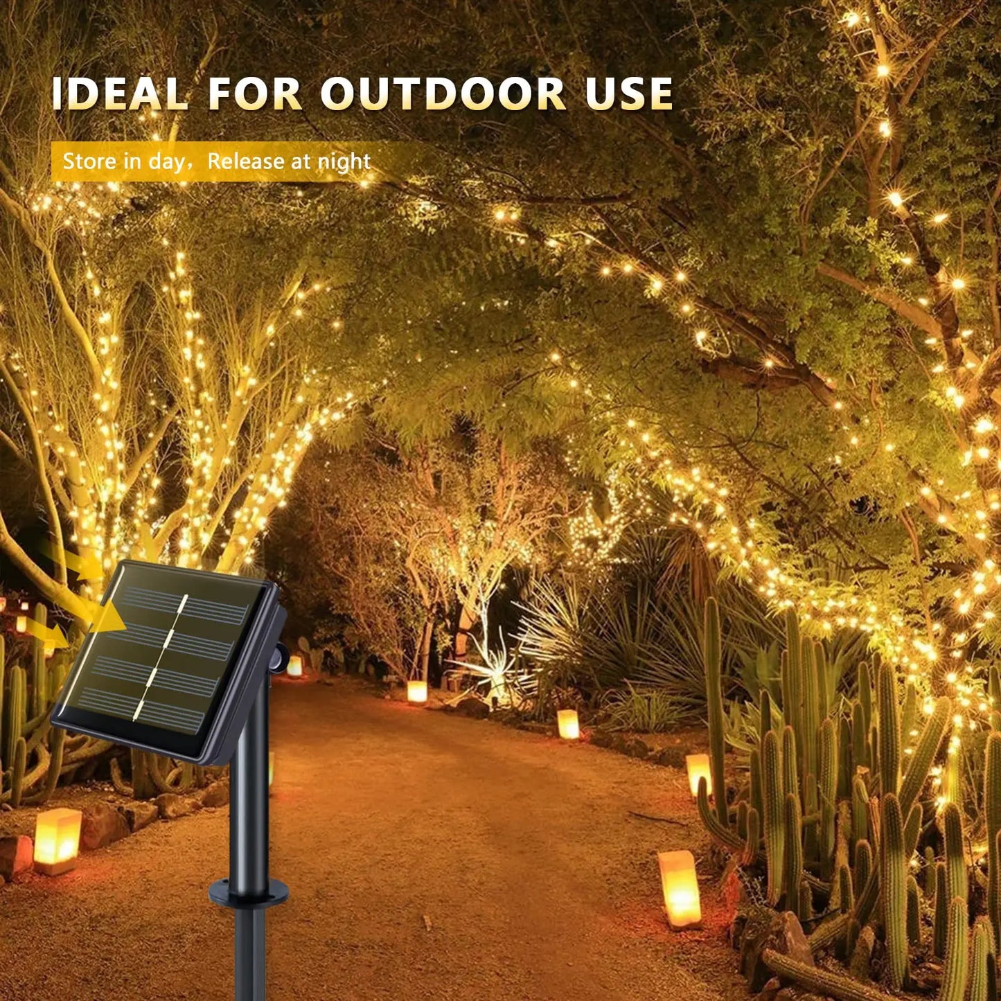 Solar Powered Outdoor String Lights Copper Wire Light