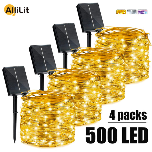 Solar Powered Outdoor String Lights Copper Wire Light