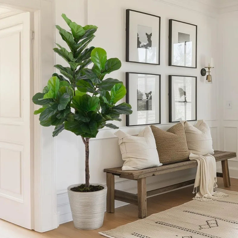 Artificial Big Leaves Fig Tree Realistic Fake Plants for Indoor Home Decor