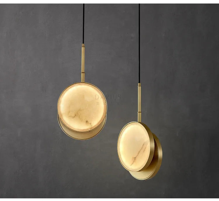 High Quality Copper Marble Round Wall Lamp for Indoor Lighting and Modern Simple Home Decor