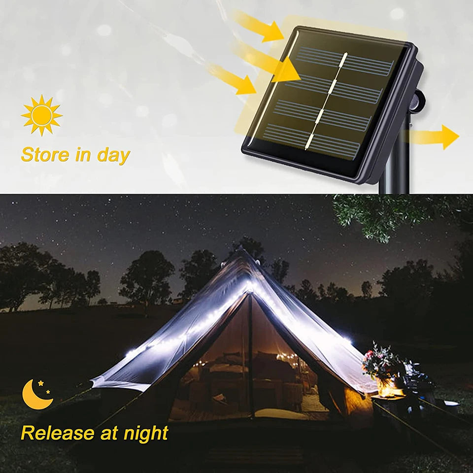 Solar Powered Outdoor String Lights Copper Wire Light