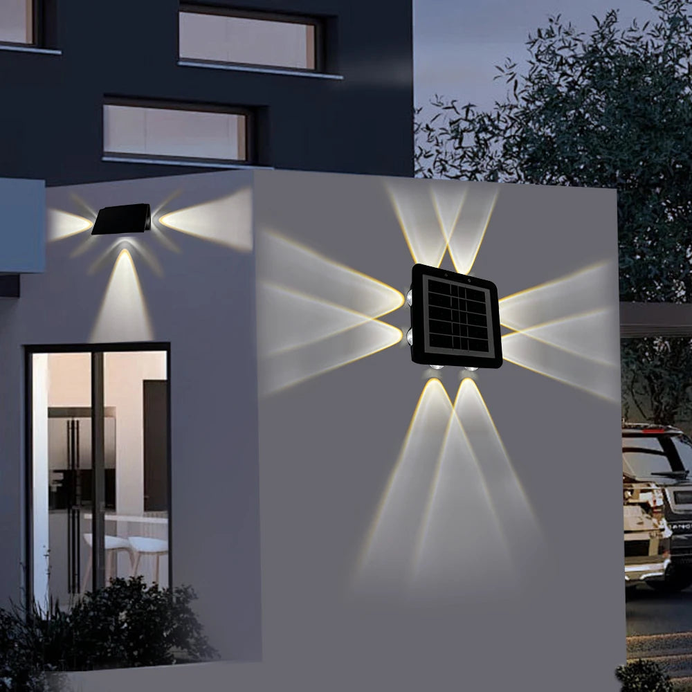 Solar Powered Fence Lights, Waterproof Outdoor Wall Light