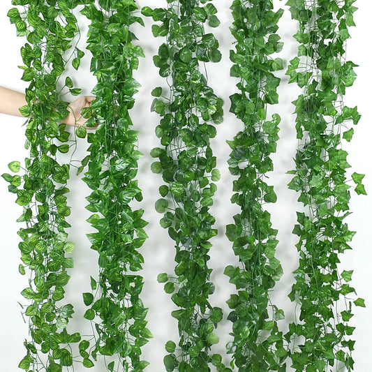 Artificial Plant Green Ivy Leaves Silk Wreath Wall Hanging for Decoration