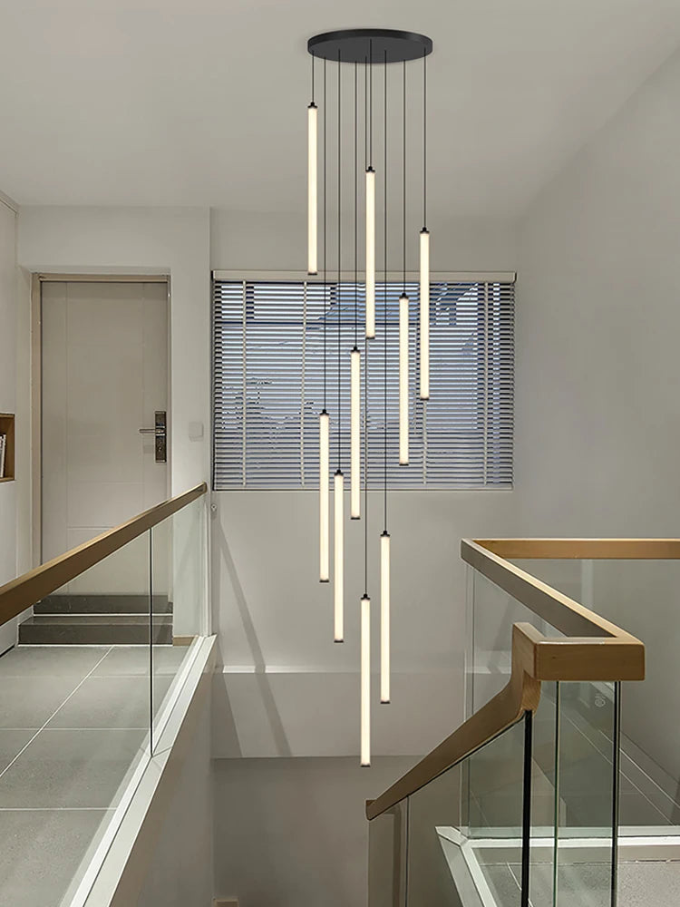 Nordic Strip Round Chandelier LED Tube Design Modern