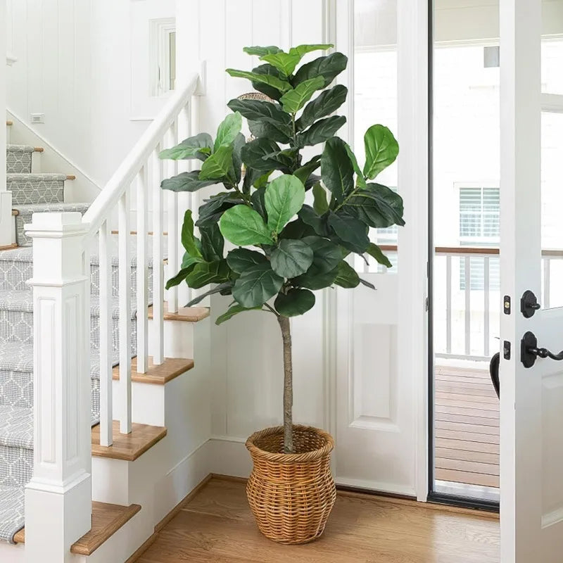 Artificial Big Leaves Fig Tree Realistic Fake Plants for Indoor Home Decor