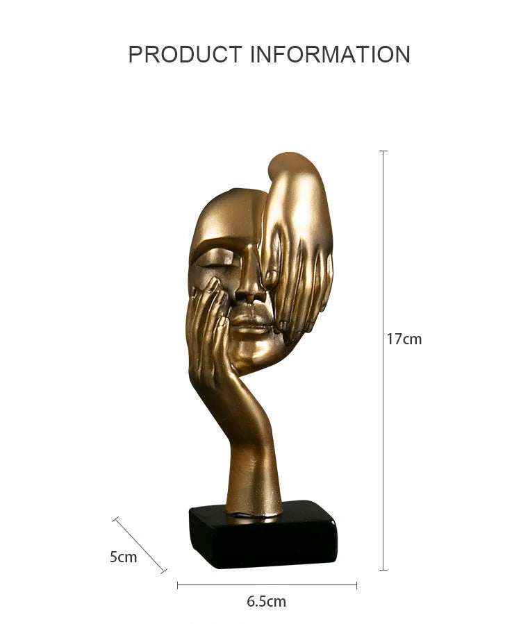 Abstract Resin Mask Statues Miniature Figurines for Interior Decoration