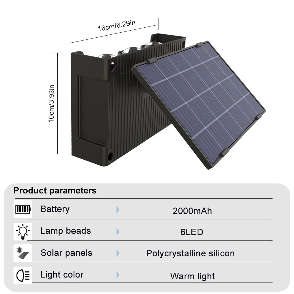 Solar Powered Fence Lights, Waterproof Outdoor Wall Light