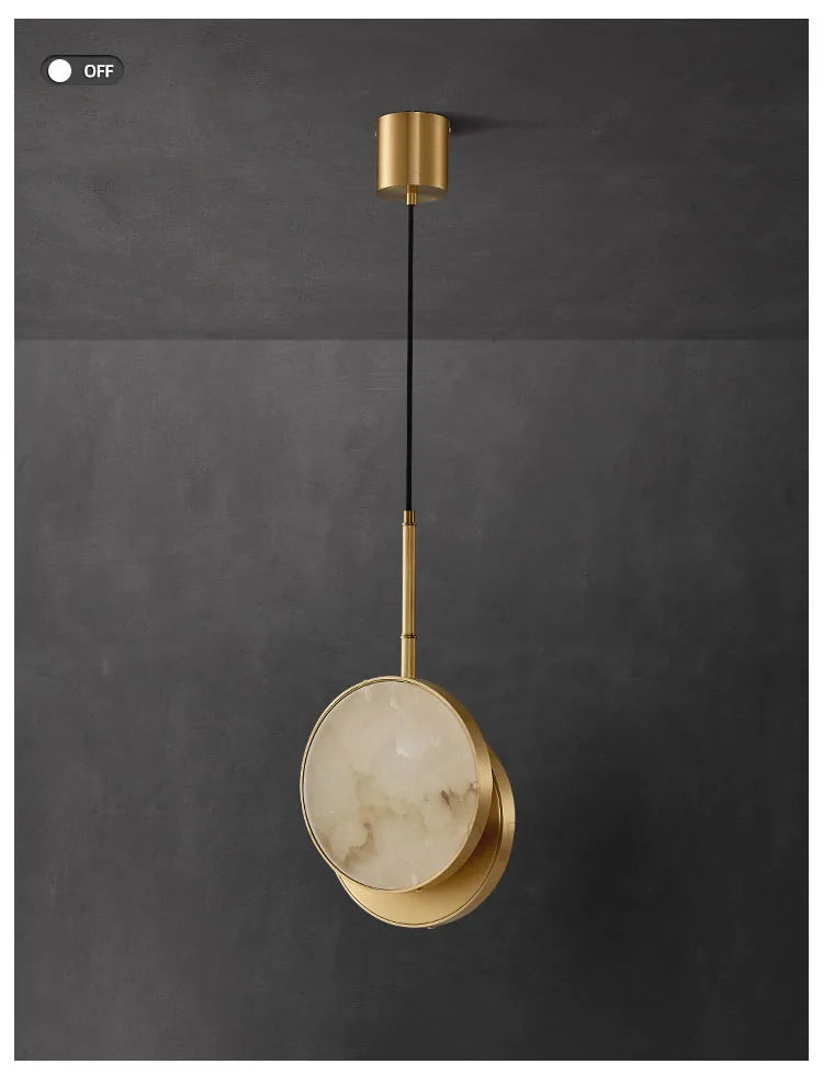 High Quality Copper Marble Round Wall Lamp for Indoor Lighting and Modern Simple Home Decor